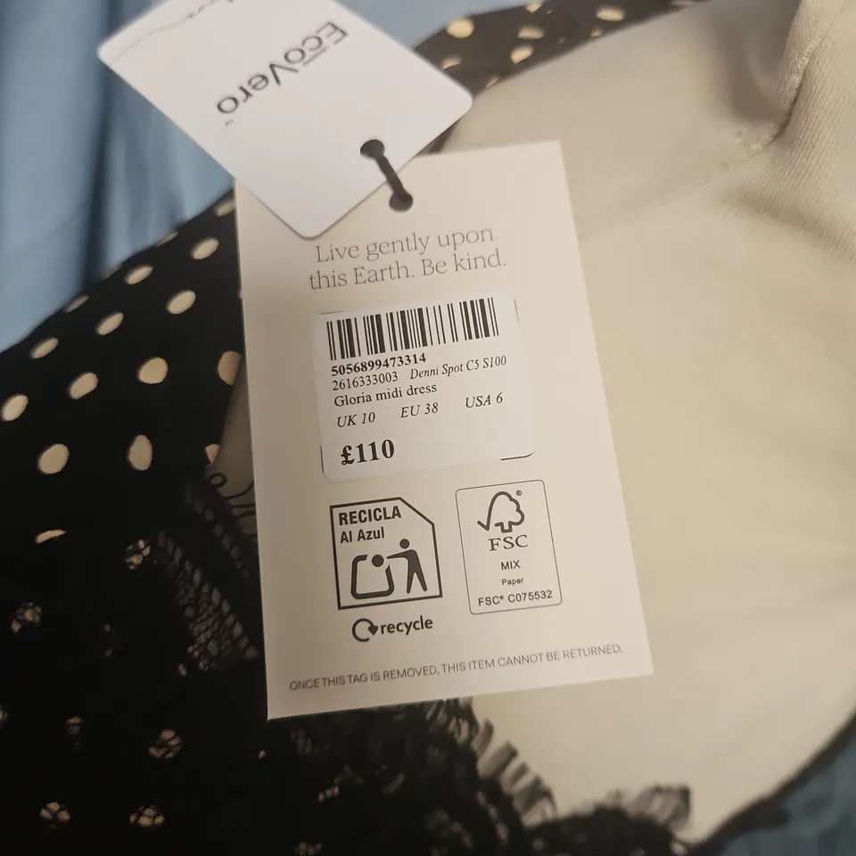 NOBODYS CHILD GLORIA MIDI DRESS IN DENNI SPOT - UK 10