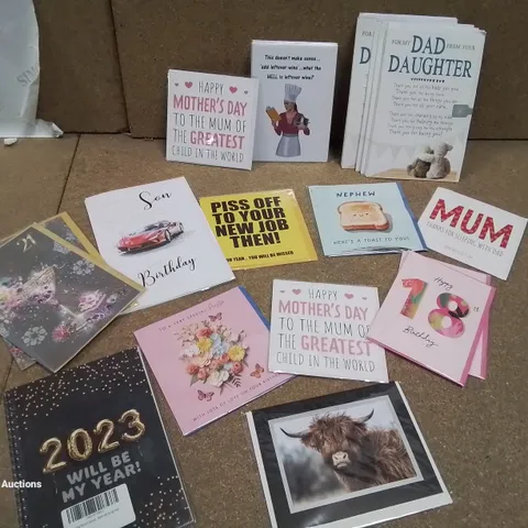 A BOX OF ASSORTED GREETINGS CARDS