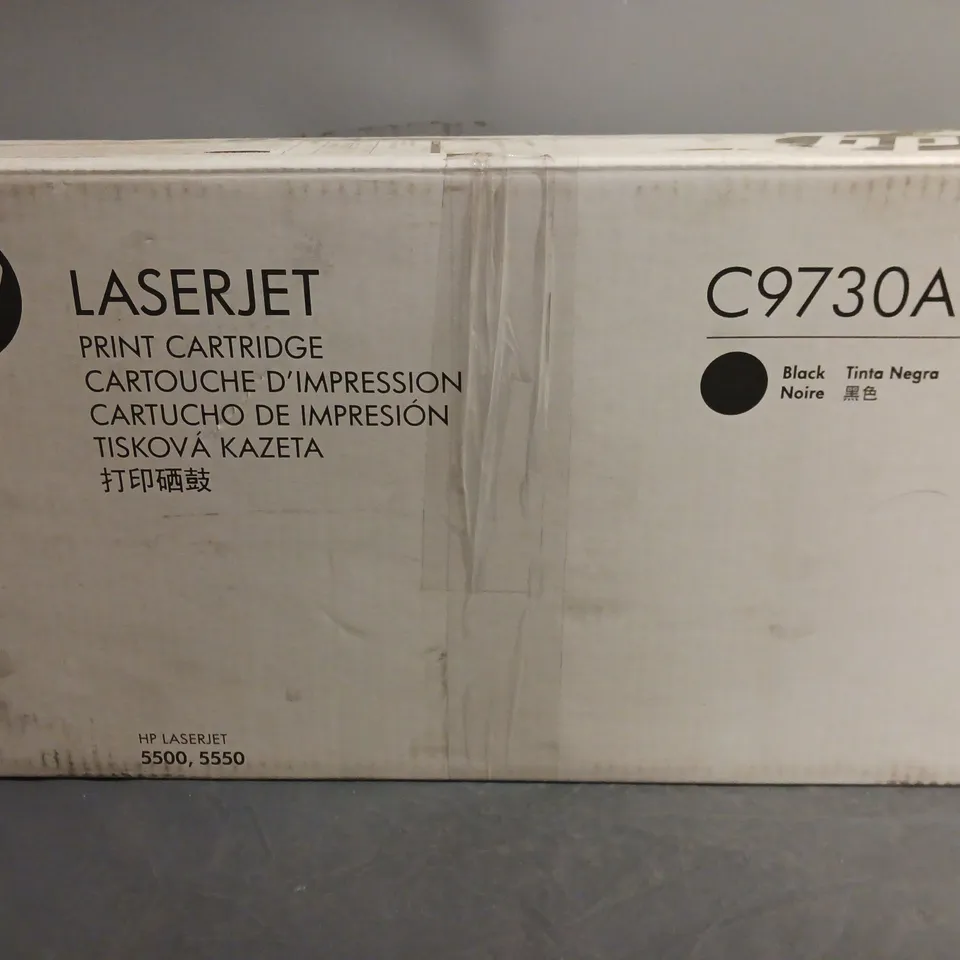 BOXED HP LASERJET C9730AC PRINT CARTRIDGE IN BLACK