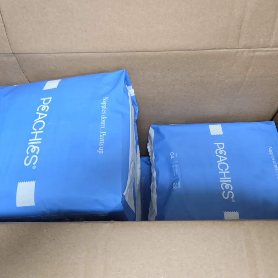 BOX OF 6 PACKS OF PEACHIES PULL UP PANTS SIZE 4 8-15KG 22 PANTS PER PACK