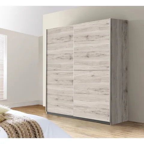 BOXED ANGLERS PARK 2 DOOR MANUFACTURED WOOD WARDROBE (4 BOXES)