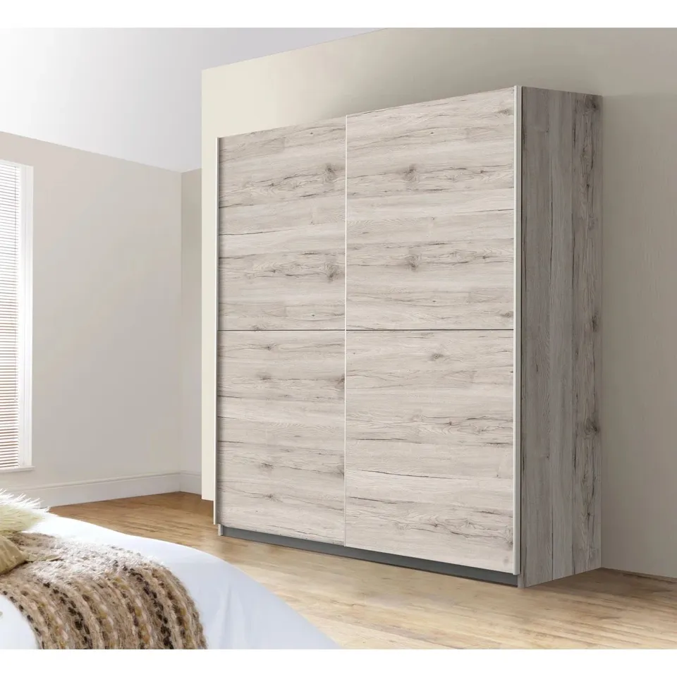 BOXED ANGLERS PARK 2 DOOR MANUFACTURED WOOD WARDROBE (4 BOXES)