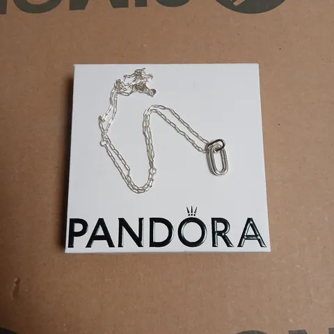 PANDORA SILVER TALISMAN OPENABLE LINK CUBIC ZIRCONIA NECKLACE
