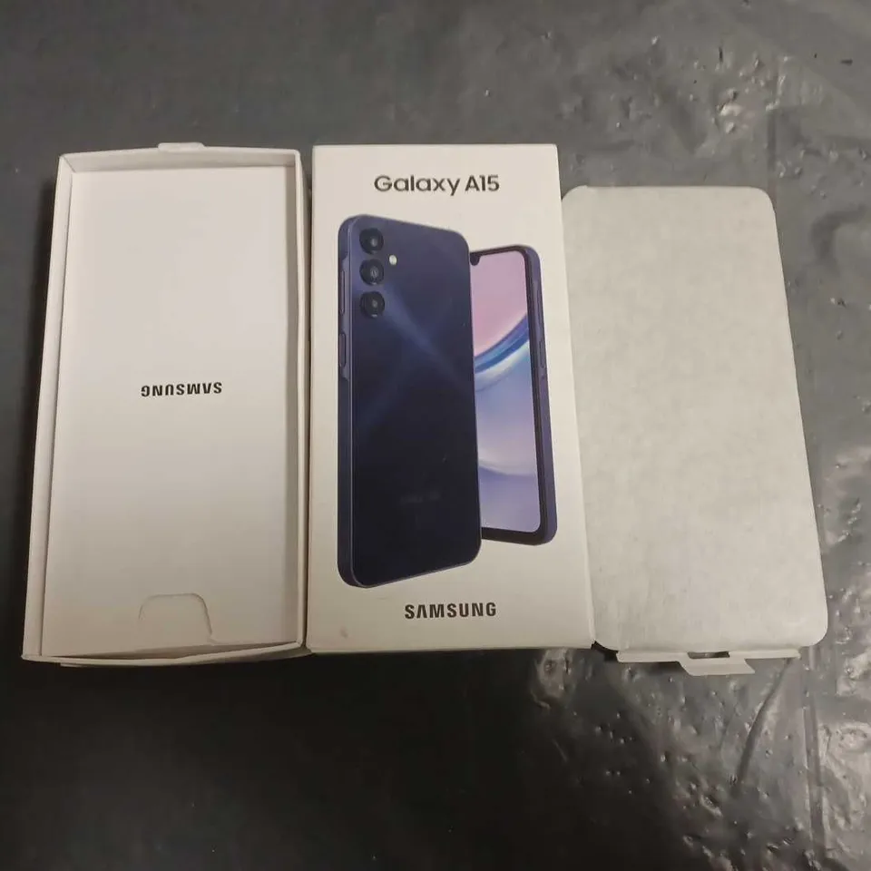 BOXED SAMSUNG GALAXY A15 4GB 128GB MOBILE PHONE IN BLUE/BLACK - SM-A155F