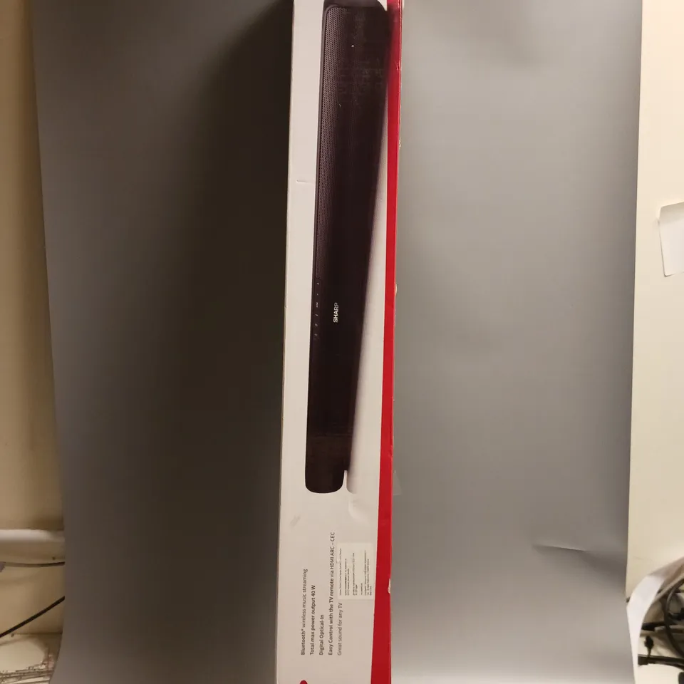 BOXED SHARP 2.0 SOUNDBAR IN BLACK BLUETOOTH ENABLED 