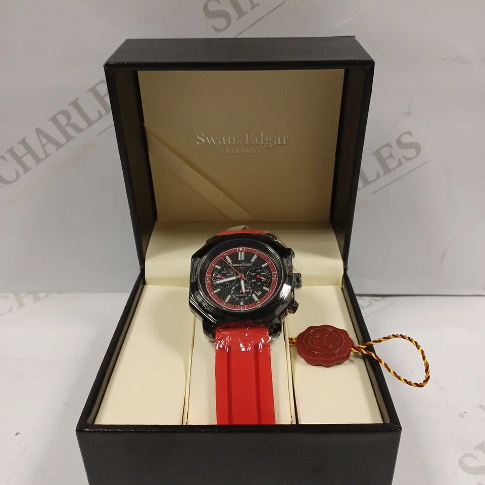  LIMITED EDITION SWAN & EDGAR HAND ASSEMBLED EXUBERANT AUTOMATIC RED WATCH RRP £175