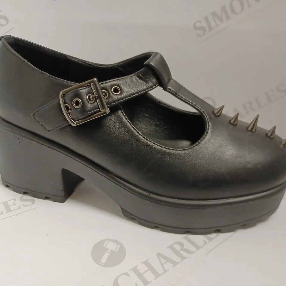 KOI VEGAN BLACK MARY JANES WITH SPIKE DETAIL - SIZE 6