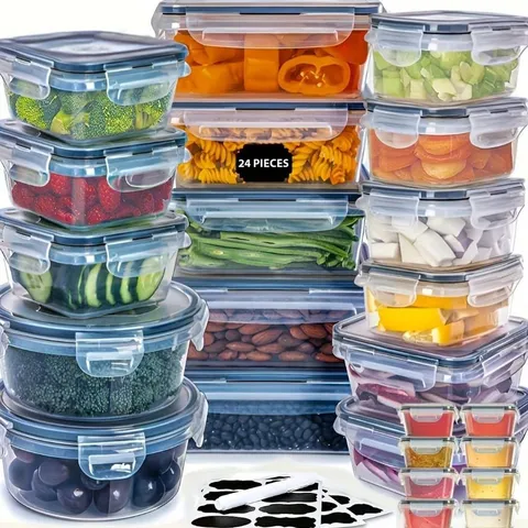 BOXED 48-PIECE AIRTIGHT FOOD STORAGE CONTAINERS SET WITH SNAP-LOCK LIDS 