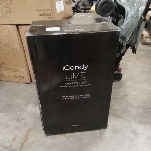BOXED ICANDY LIME STROLLER AND CARRYCOT (1 BOX)