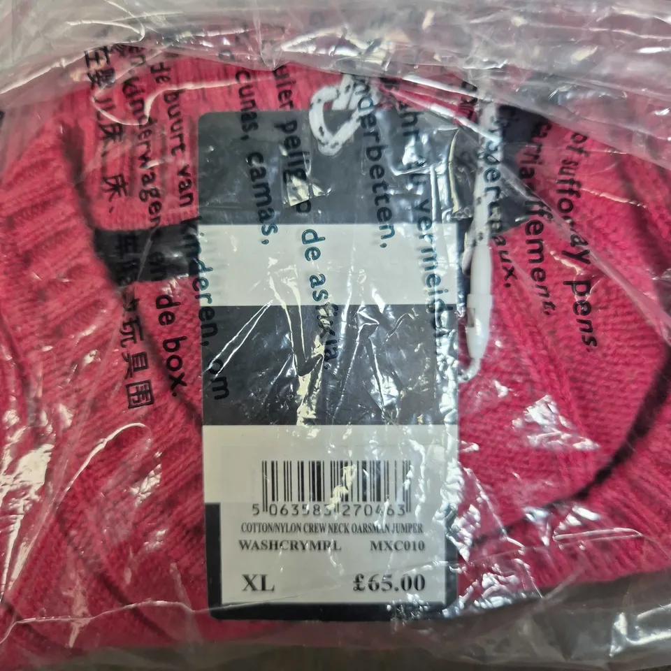 CREW CLOTHING COMPANY PINK CREW NECK OARSMAN JUMPER – XL (MEN'S)