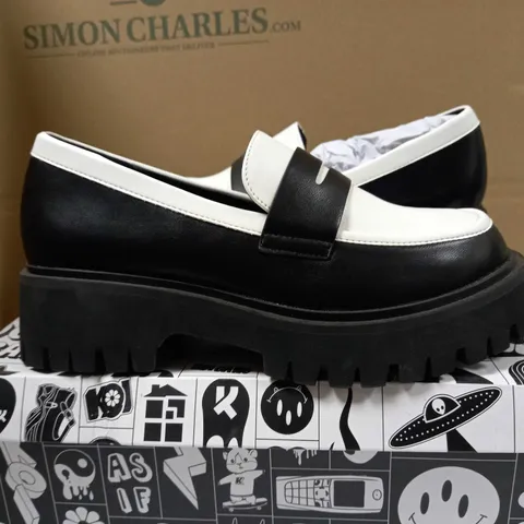 KOI WILLOW MONOCHROME VEGAN LOAFERS - SIZE 4