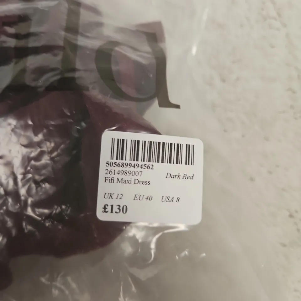 NOBODY'S CHILD FIFI MAXI DRESS – DARK RED, UK 12 (EU 40, USA 8)