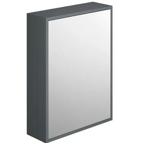 BOXED SYNERGY HENBURY 600mm MIRROR CABINET GREY SY-HEN17-G