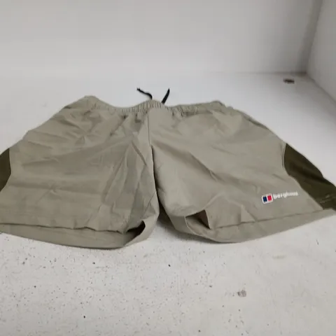 BERGHAUS MEN'S OLIVE GREEN SHORTS – ELASTICATED WAIST, SIZE M