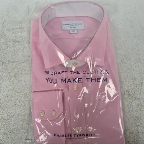 CHARLES TYRWHITT PINK SLIM FIT NON-IRON SHIRT β UK 18 (46/94 CM)