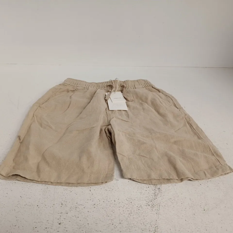 ZARA KIDS BEIGE GARMENT-DYED SHORTS, UK 11-12 YEARS (152 CM)