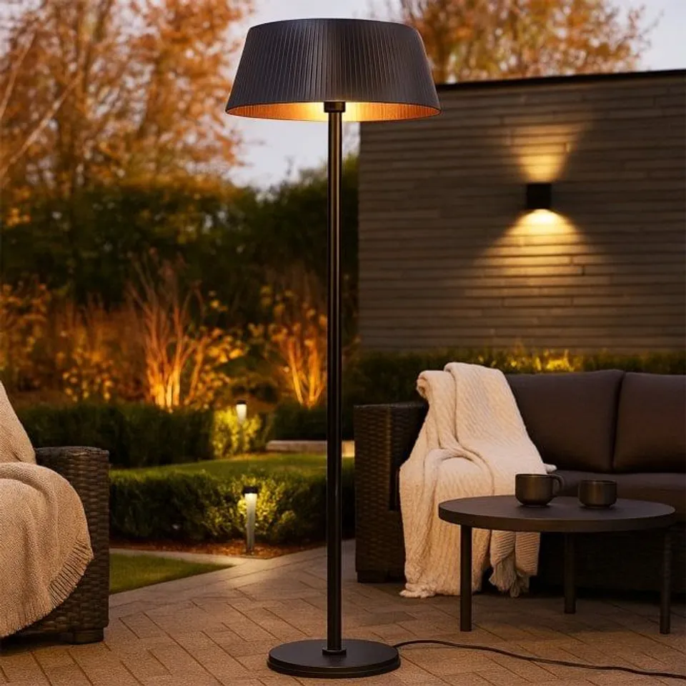 BOXED JACK STONEHOUSE SOLARA FREE STANDING PATIO HEATER - BLACK (1 BOX)