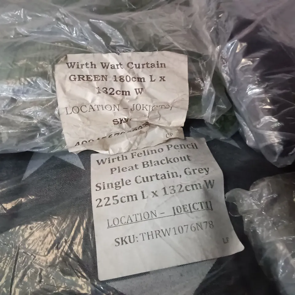 LOT OF 6 ASSORTED CURTAIN PANELS IN VARIOUS SIZES