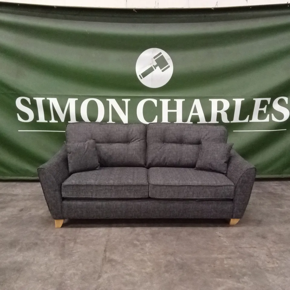 HALSTOW 3 SEATER FABRIC SOFA - CHARCOAL RRP £899