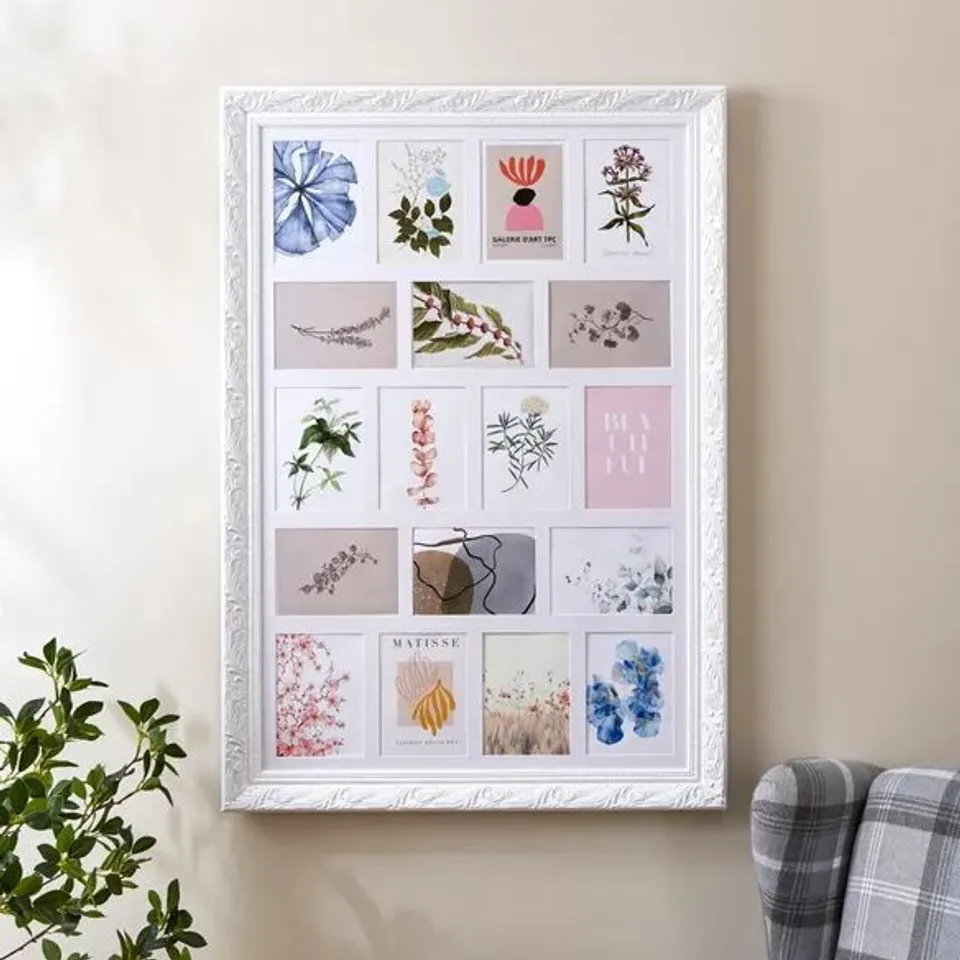 BOXED SWEPT MULTI APP WHITE PHOTO FRAME // SIZE: 70 X 100cm