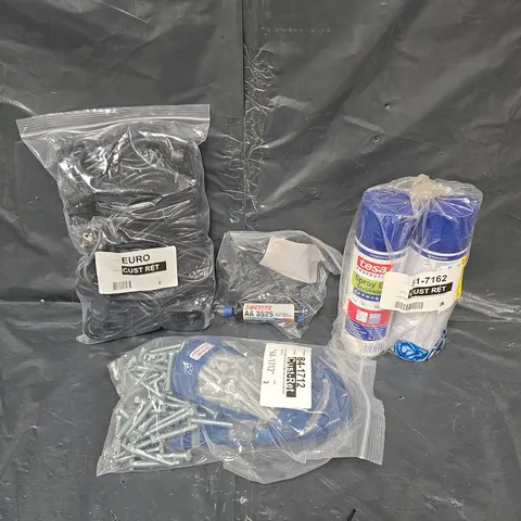 APPROXIMATELY 15 ASSORTED PLANT & TOOL EQUIPMENT PRODUCTS TO INCLUDE SPRAY GLUE, BOLTS, SOLDER ETC 
