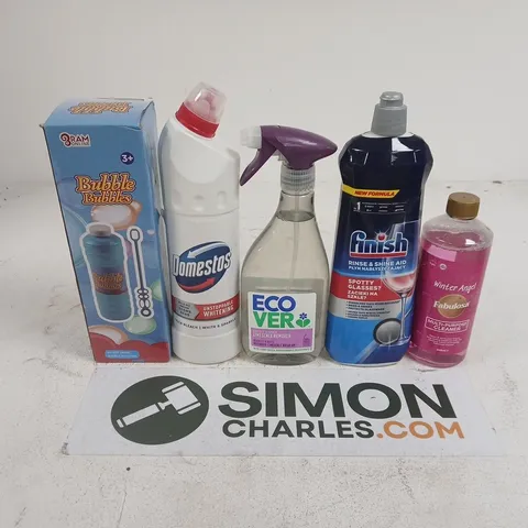 APPROXIMATELY 15 ASSORTED HOUSEHOLD PRODUCTS TO INCLUDE BUBBLES , FINISH AND FABULOSA 