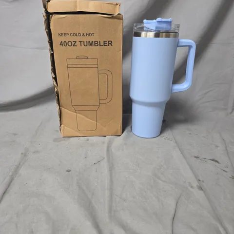 LIGHT BLUE INSULATED 40 OZ TUMBLER WITH HANDLE 