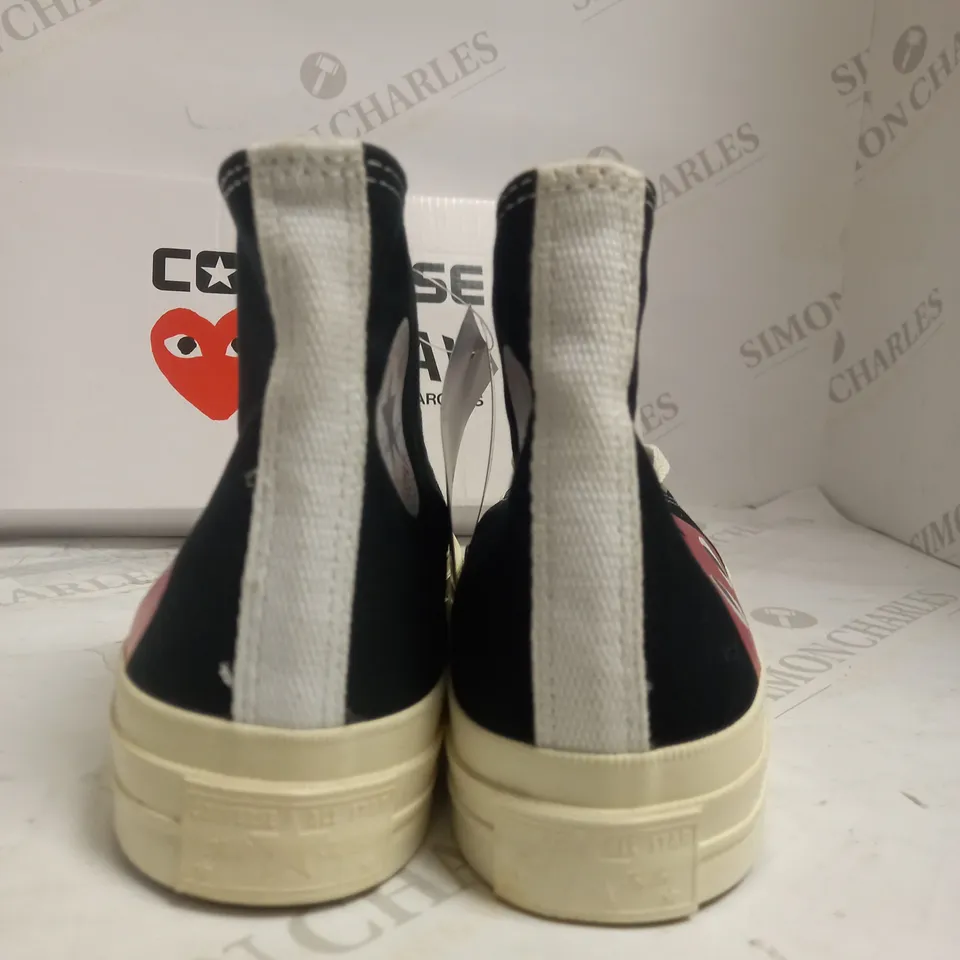 UK 7 CONVERSE PLAY EDITION COMME DES GARCONS HIGH TOP TRAINERS 
