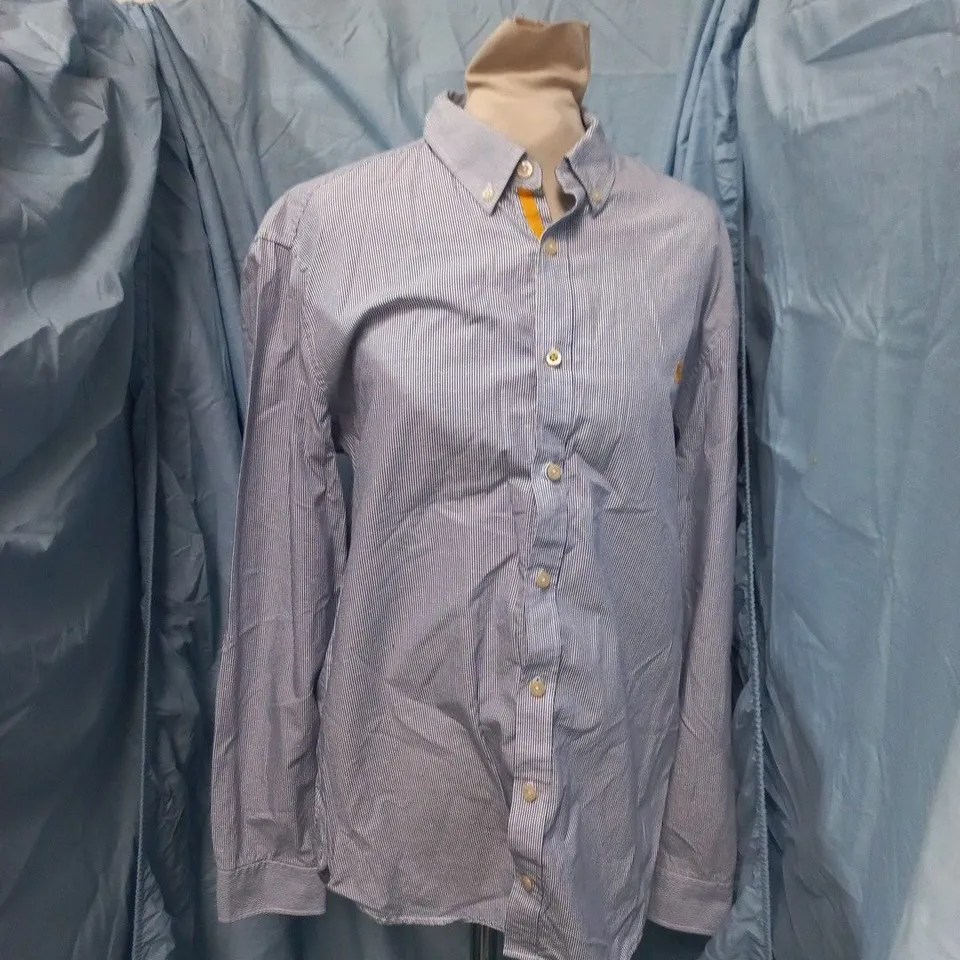 JOULES CLASSIC FIT MEN'S SHIRT – BLUE & WHITE STRIPE (MEDIUM)