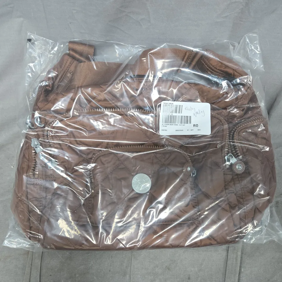 BAGGED KIPLING EUROPA NEW CROSS-BODY IN SOFT QUILT BROWN