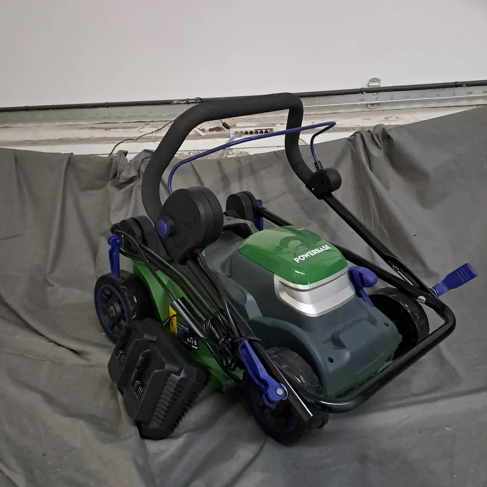 UNBOXED POWER BASE 34CM 40V CORDLESS LAWNMOWER WITH CHARGING DOCK