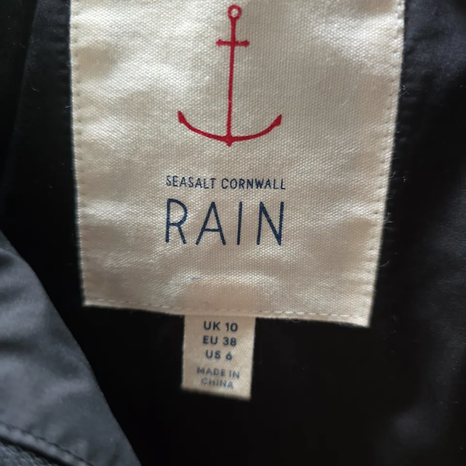 SEASALT CORNWALL RAIN LONG PUFFER COAT – UK 10, BLACK