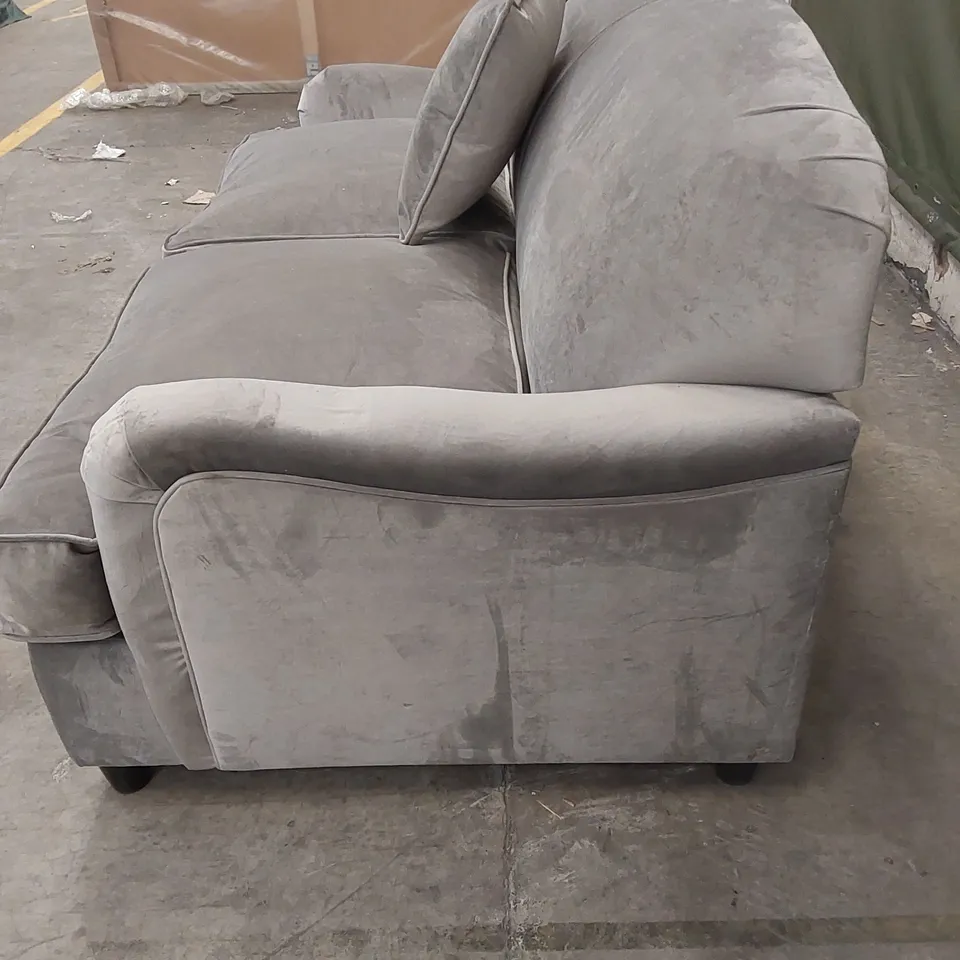 QUALITY DESIGNER THE APPLEDOE 2 SEATER SOFA BED - METEOR GREY VELVET