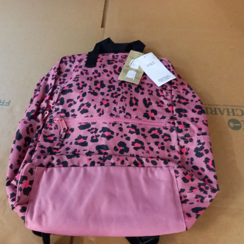 M&S PINK ANIMAL SPOT BACKPACK