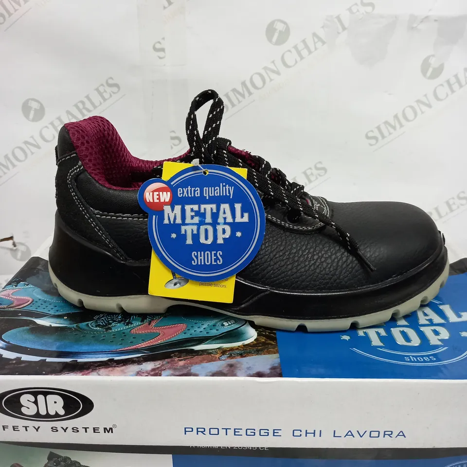 SIR SAFETY SYSTEM METAL TOP BLACK SHOE - SIZE 36
