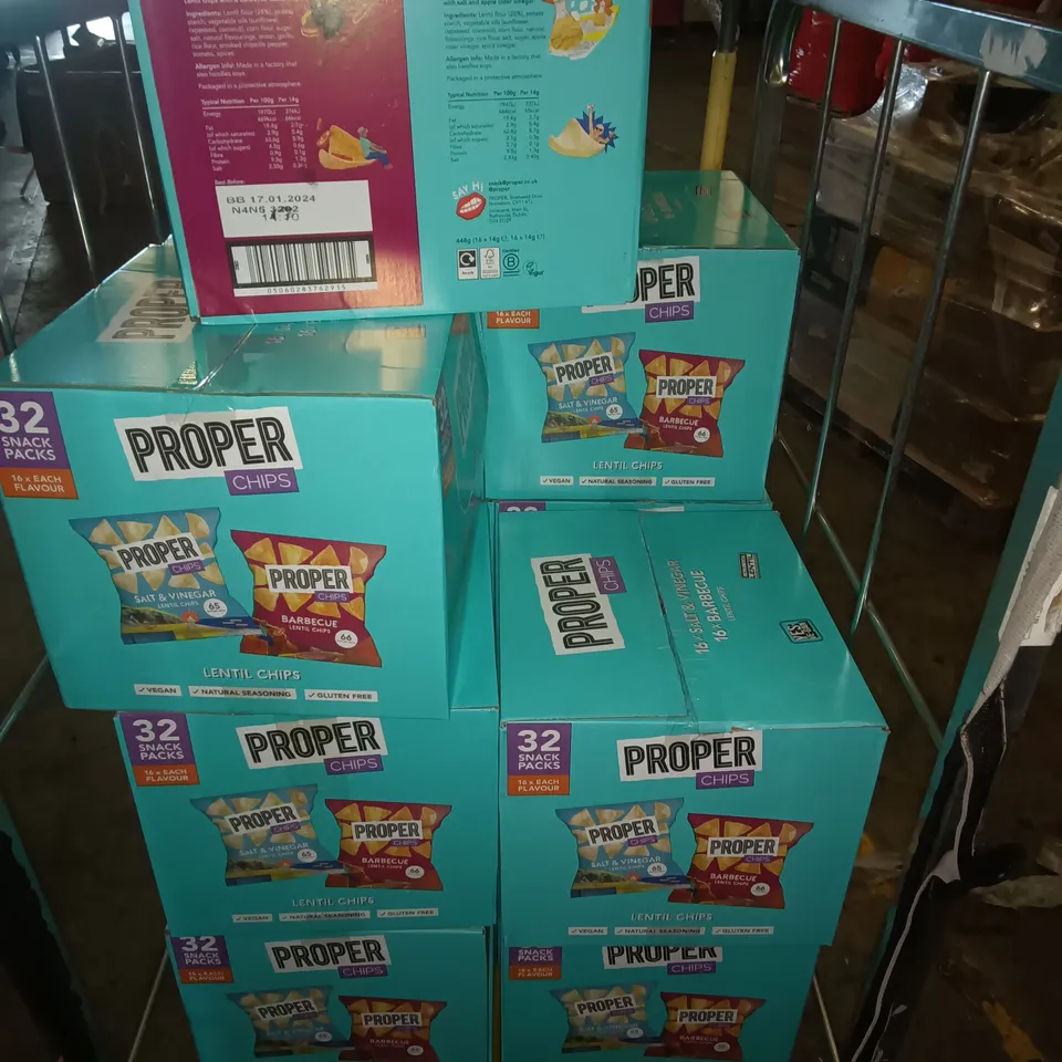 LOT OF 16 32-PACK BOXES OF PROPER CHIPS