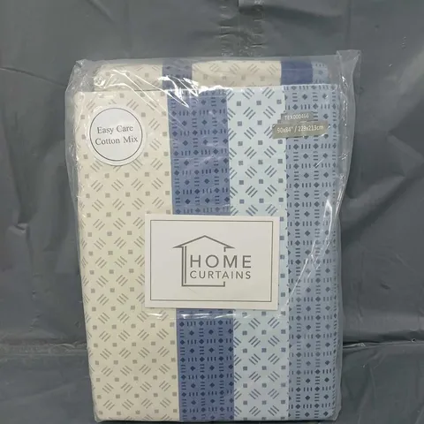HOME CURTAINS ONE PAIR OF PRINTED PENCIL PLEAT LINED CURTAINS 229X213CM