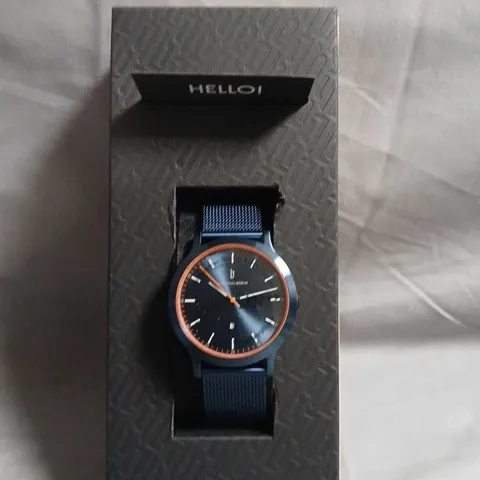 HUXLEY BERLIN BLUE-ORANGE MESH WATCH – 40MM, H01-107-B023EB