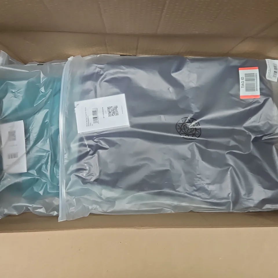 APPROXIMATELY 19 ASSORTED BAGGED CLOTHING ITEMS IN VARIOUS SIZES TO INCLUDE MENS GET YOUR COLD ON SHORTS IN NAVY & UNISEX GET YOUR COLD ON JOGGERS IN GREEN