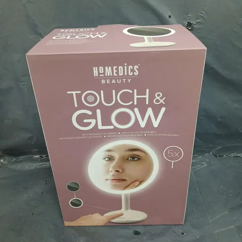 BOXED HOMEDICS TOUCH & GLOW RECHARGABLE LED MIRROR