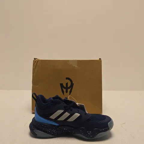 ADIDAS SNEAKERS – NAVY WITH SILVER STRIPES (BOXED) SIZE UK 4