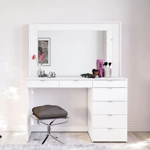 BOXED MARQUIST DRESSING TABLE WITH MIRROR - WHITE (1 BOX)