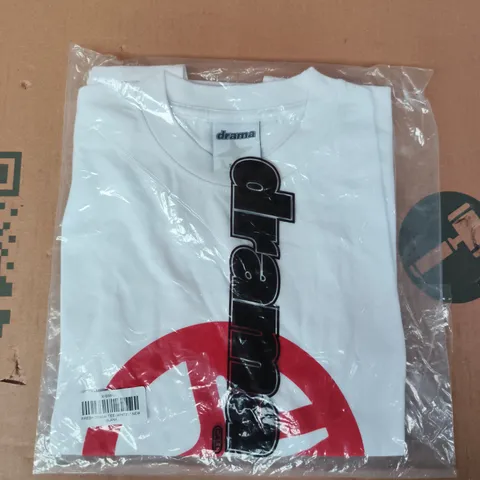 bagged drama fresh drama t-shirt in white size xs