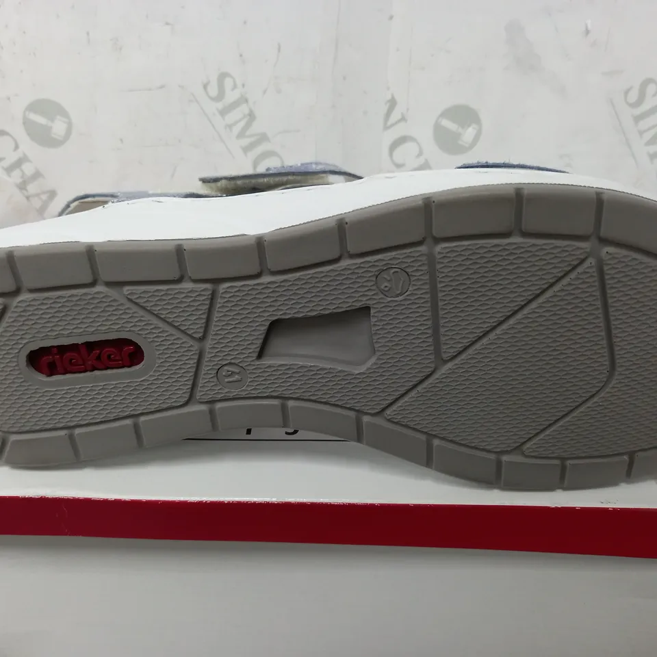 BOXED RIEKER FLORAL DESIGN SANDALS IN WHITE/BLUE MULTI - EU 41