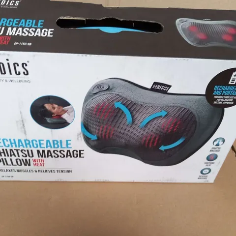 BOXED HOMEDICS RECHARGEABLE SHIATSU MASSAGE PILLOW WITH HEAT