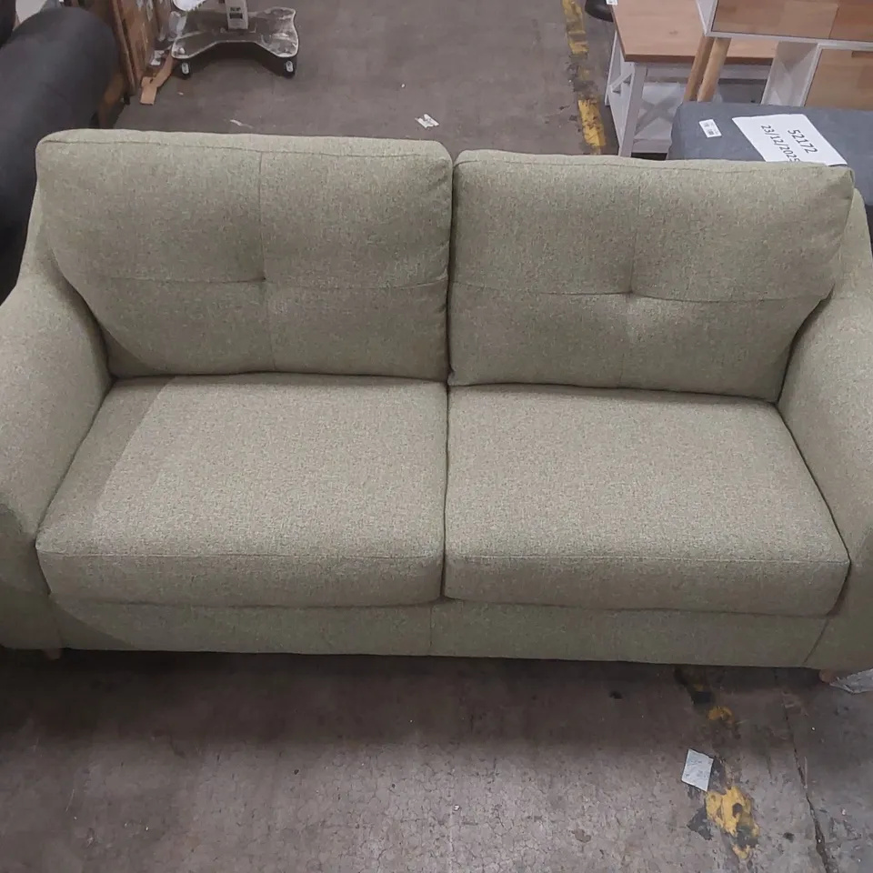 QUALITY DESIGNER ESPITIA 3 SEATER FABRIC UPHOLSTERED SOFA IN SAGE