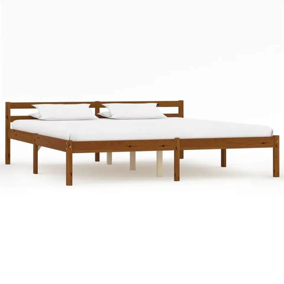 BOXED 17 STORIES BED FRAME BLACK SOLID PINEWOOD 120×190CM