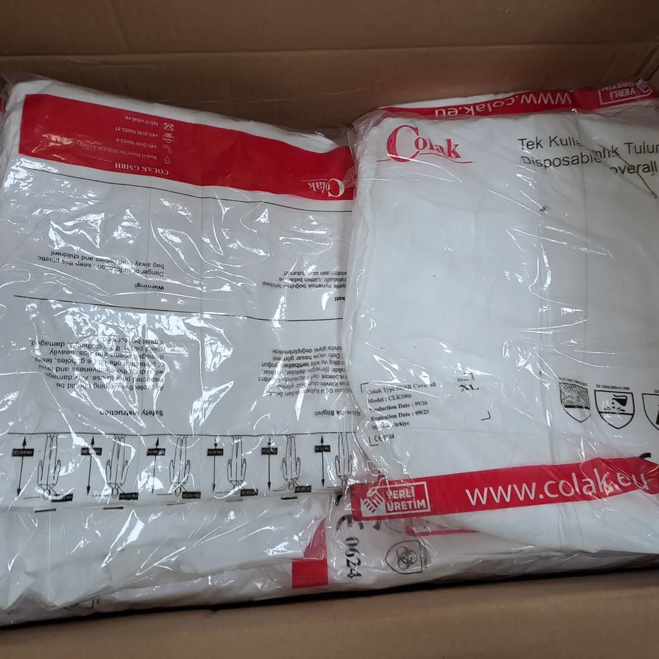 APPROXIMATELY 30 SEALED COLAK DISPOSABLE OVERALLS - XL