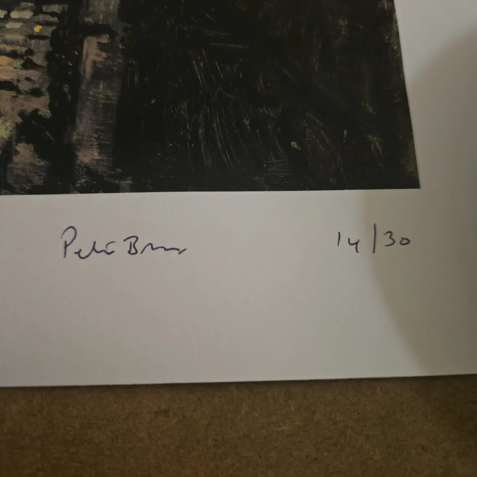 SIGNED LIMITED EDITION PRINT PETER BROWN "JANUARY EVENING, CLAREMONT PASS (GLASGOW)" 14/30