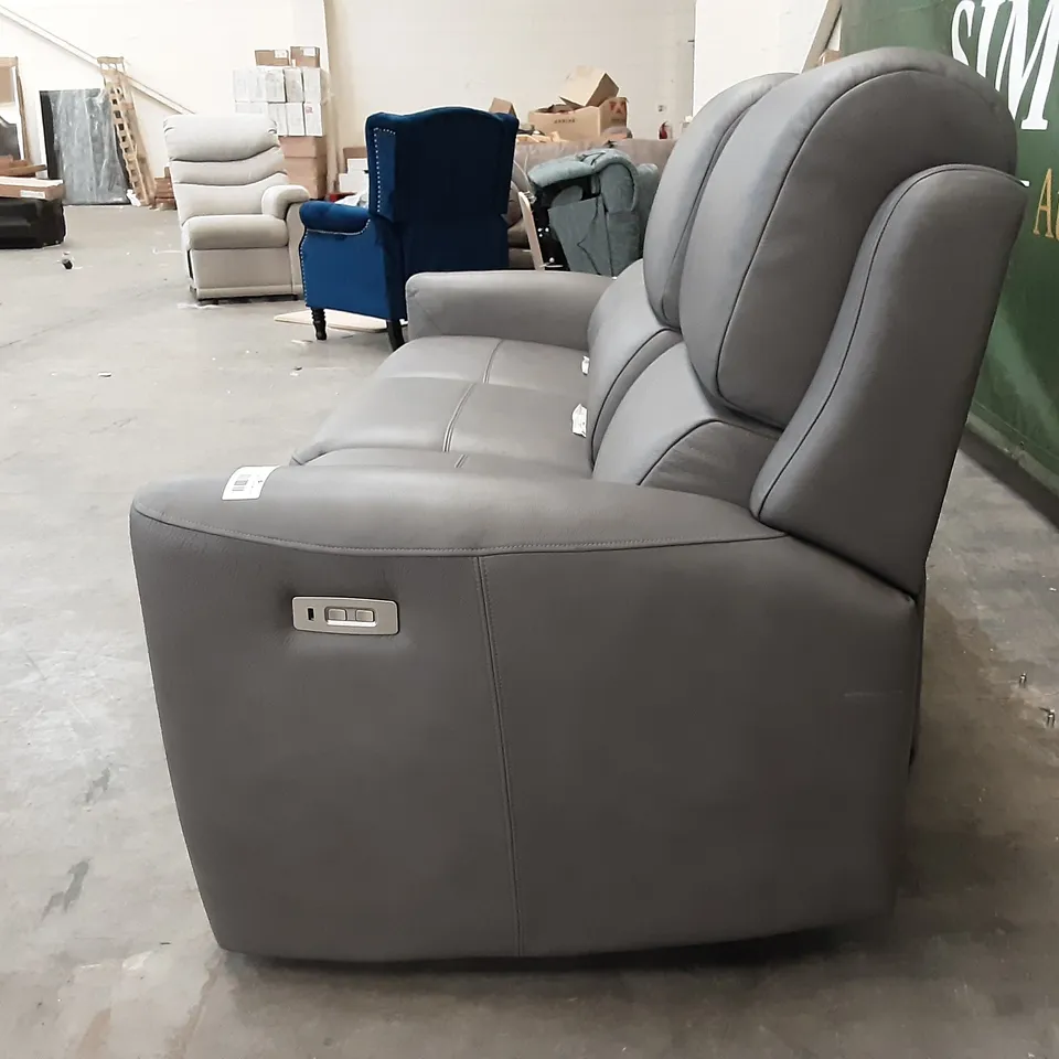 QUALITY BRITISH MANUFACTURED DESIGNER G PLAN HAMILTON 3 SEATER ELECTRIC RECLINING DOUBLE P222 CAPRI GREY 